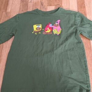 Nickelodeon Green Long Sleeve Tee with SpongeBob SquarePants and Patrick